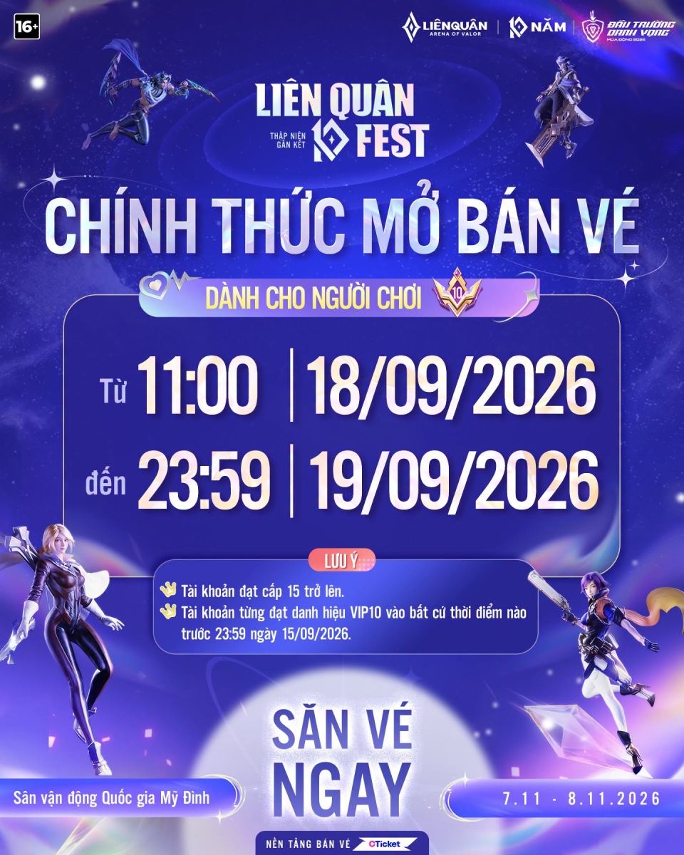 Chính thức mở bán vé Liên Quân 10 Fest