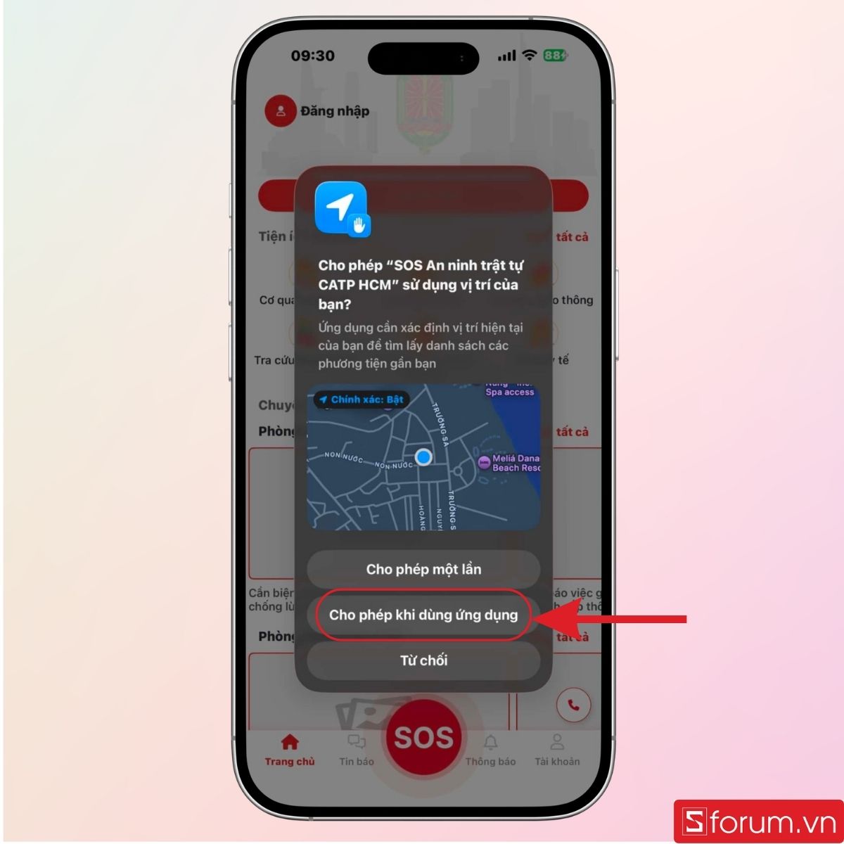 Cho phép truy cập quyền