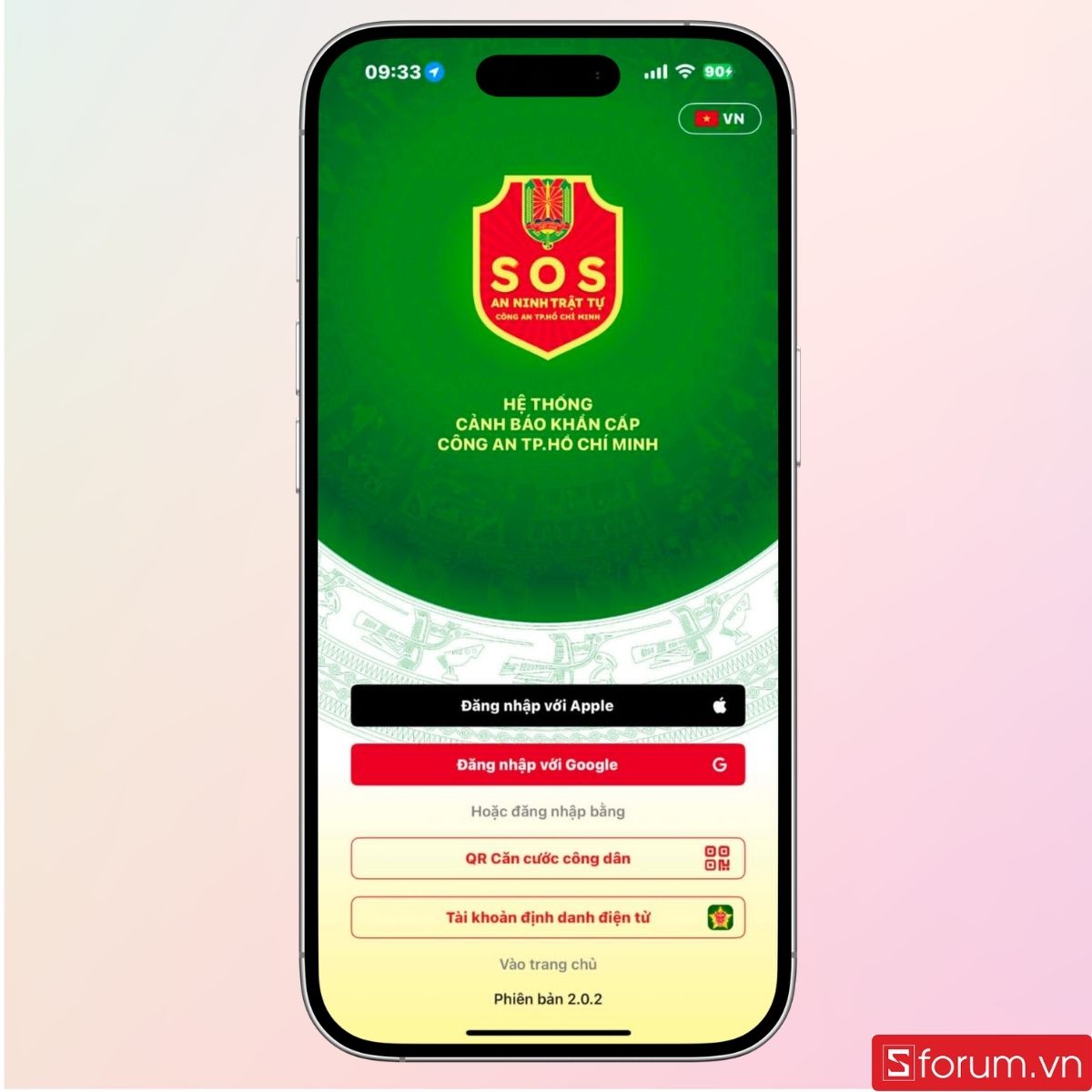 Đăng nhập theo phương thức tùy chọn