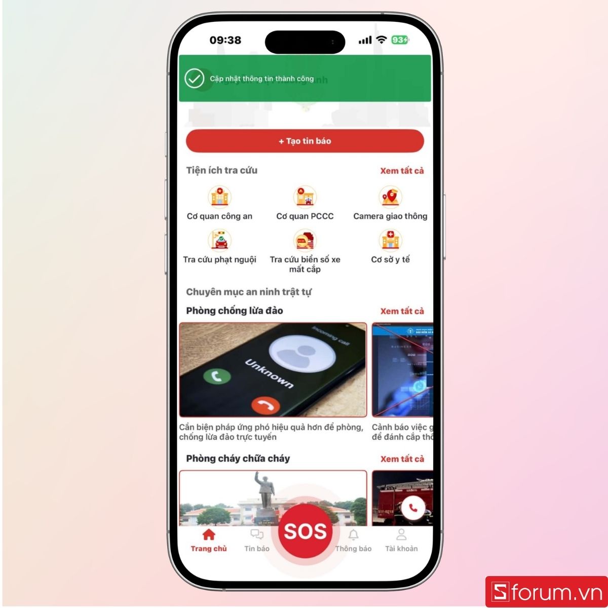 Cập nhật thông tin liên quan trước khi đăng nhập
