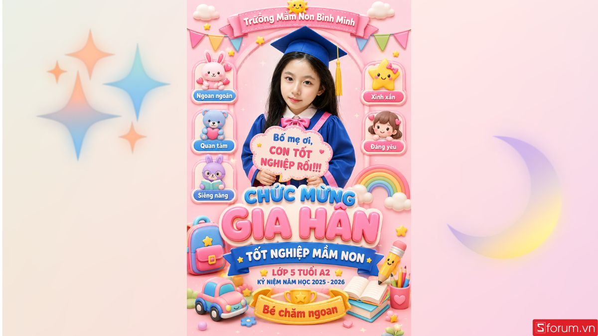 Prompt tạo ảnh tốt nghiệp mầm non