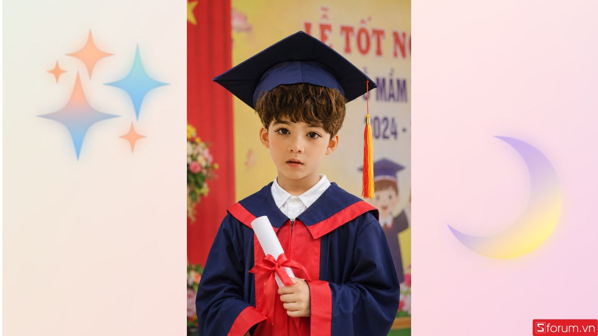 Prompt tiếng Anh tạo poster tốt nghiệp mầm mon