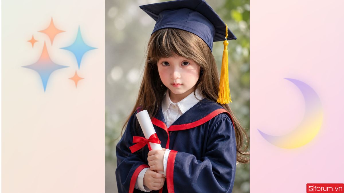 Prompt tạo poster tốt nghiệp mầm non phong cách studio