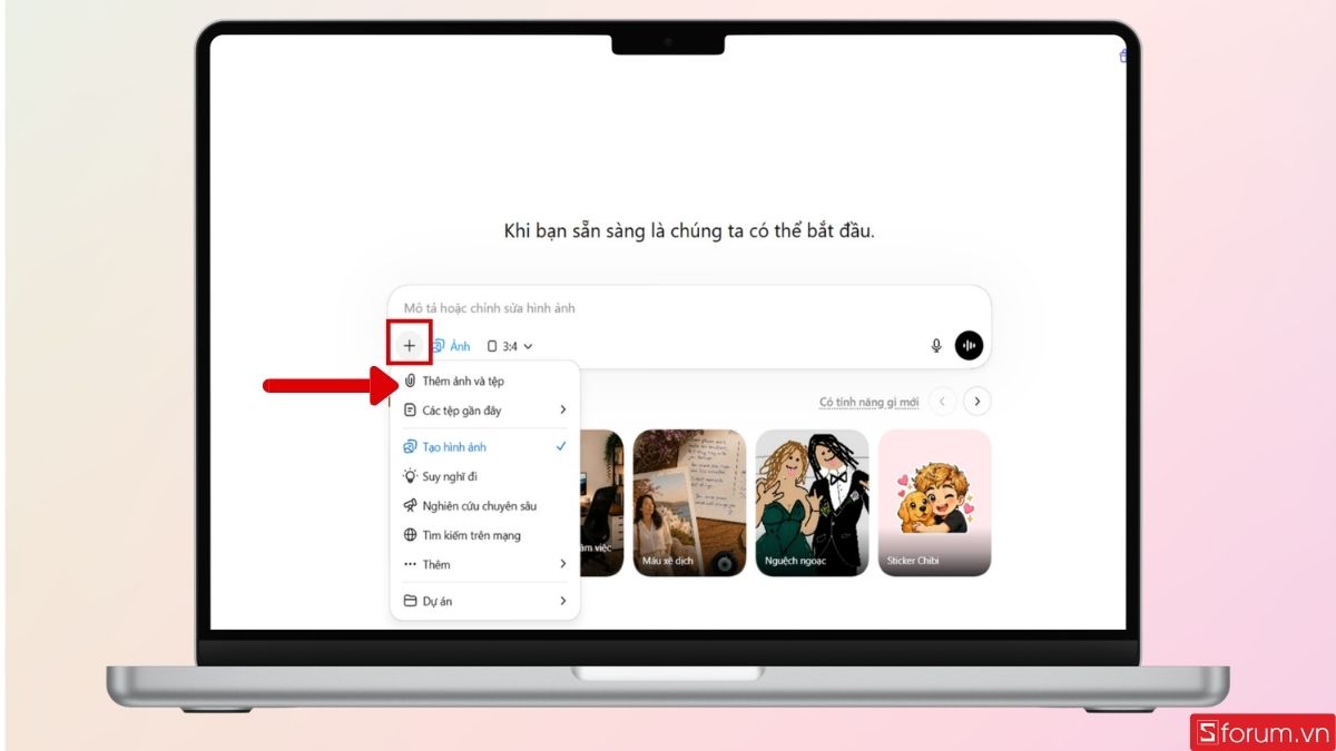 Tải hình ảnh của bé lên ChatGPT