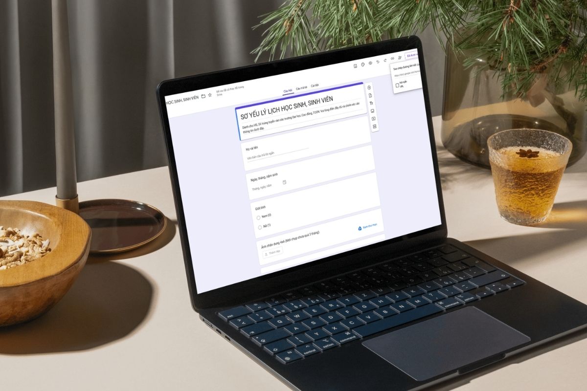 Tạo biểu mẫu sơ yếu lý lịch học sinh bằng Google Forms