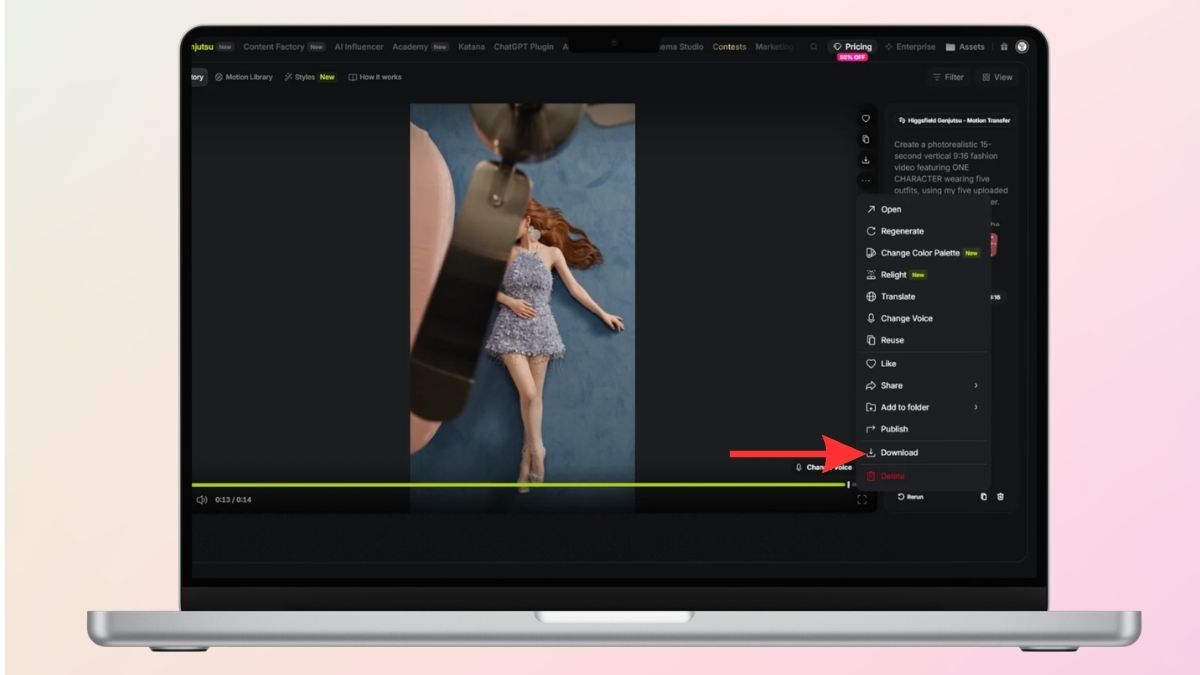 Nhấn vào đây để tải video sau khi tạo