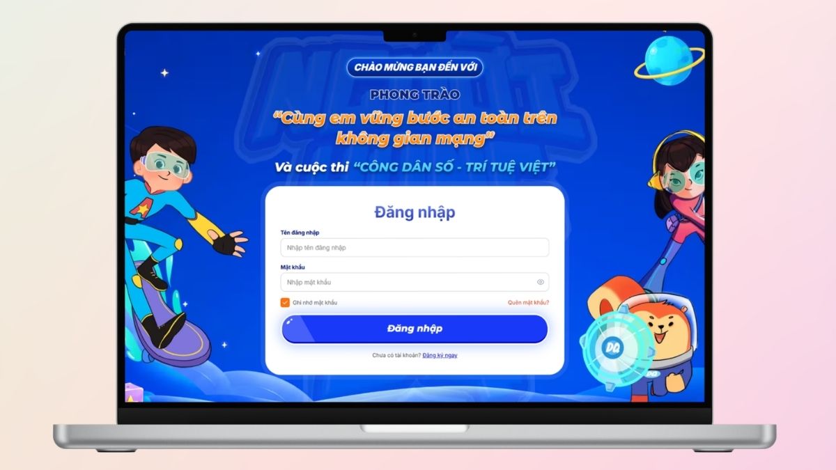 Đăng nhập tài khoản vào nền tảng