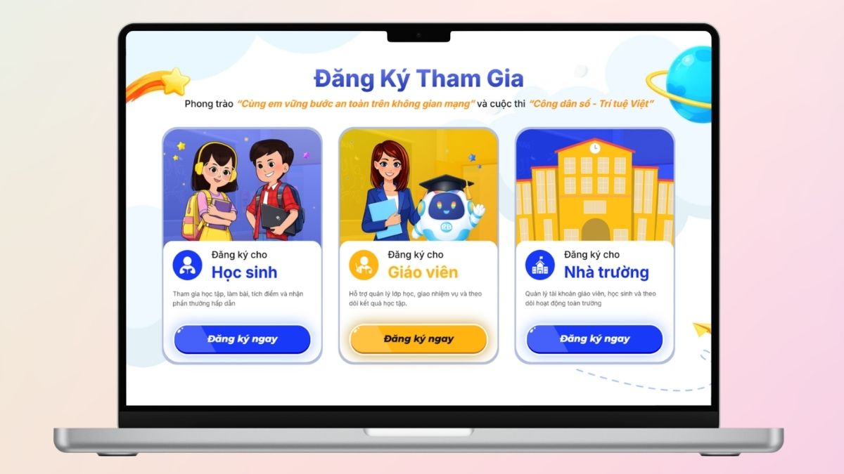 Liên hệ giáo viên hoặc nhà trường để được cấp tài khoản