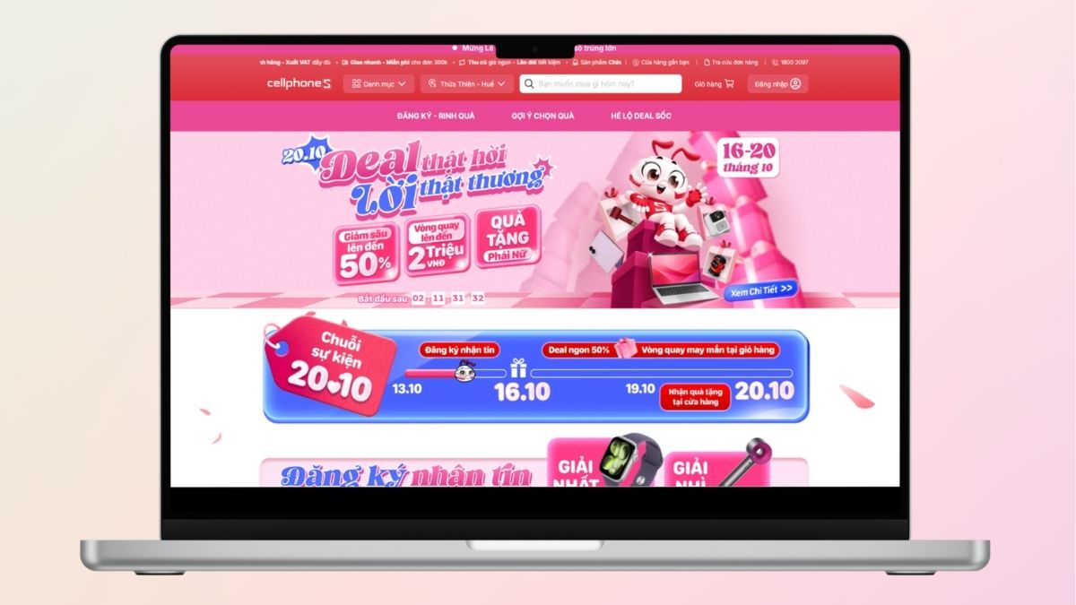 Truy cập vào trang web CellphoneS