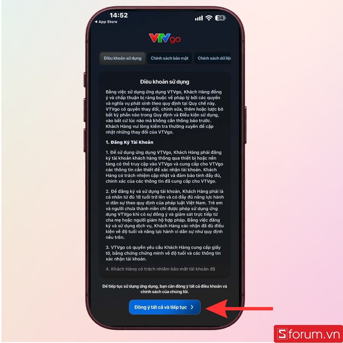 Mở ứng dụng và cấp quyền