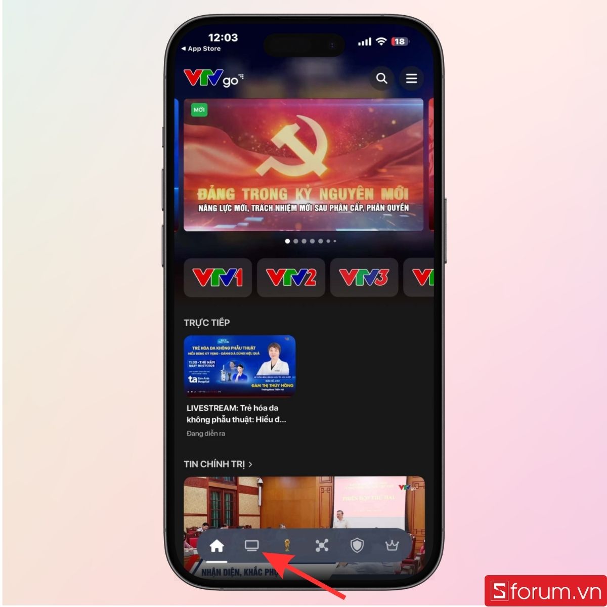 Nhấn vào biểu tượng như hình