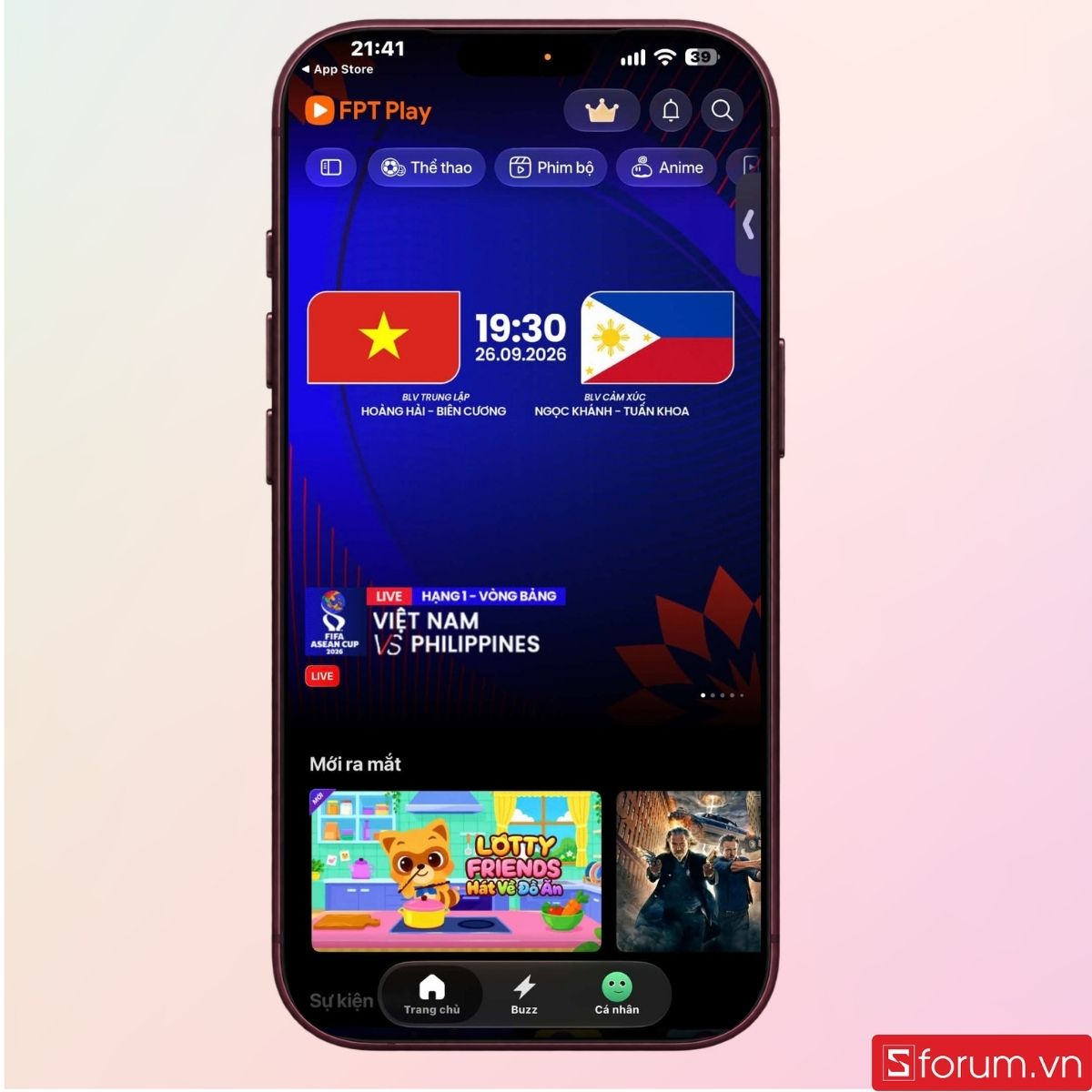Đăng nhập tài khoản vào nền tảng để xem trực tiếp