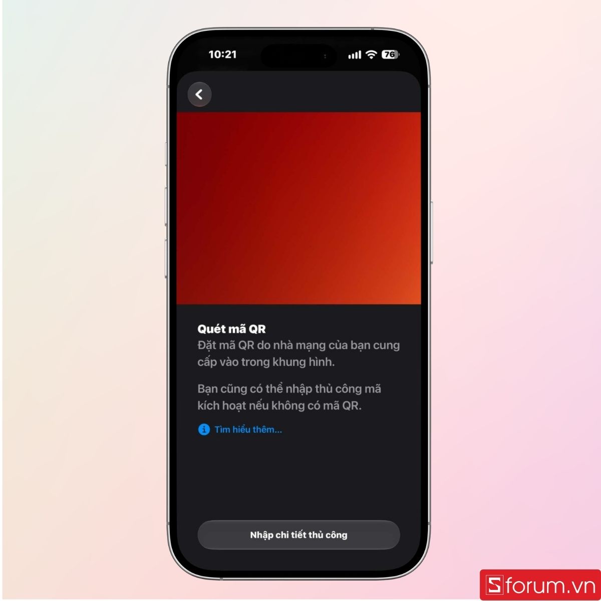 Tiến hành quét mã QR