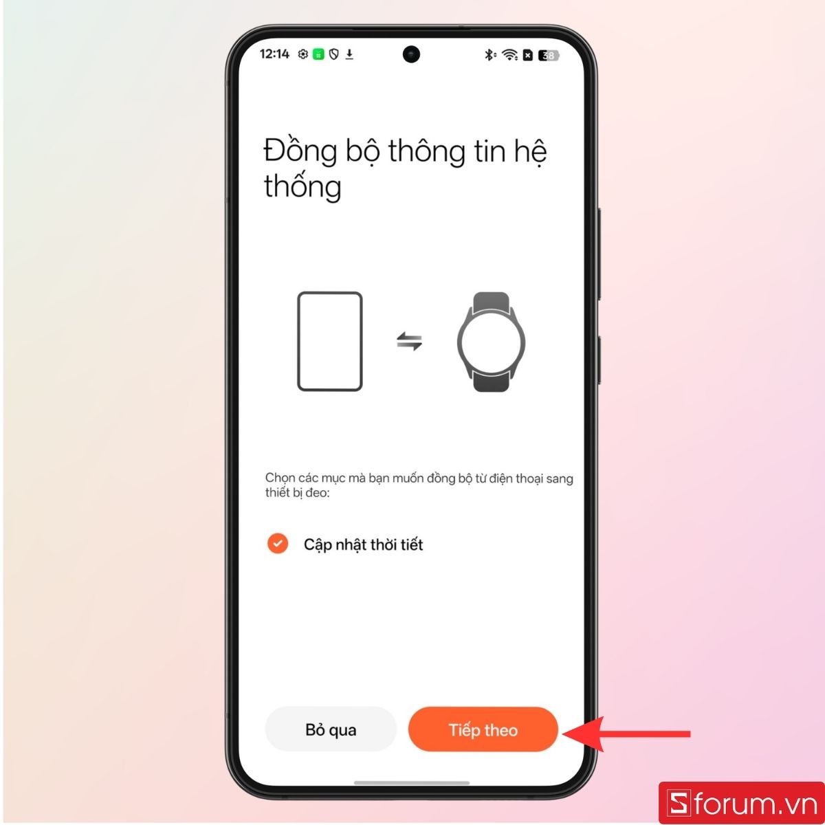 Tiến hành đồng bộ dữ liệu
