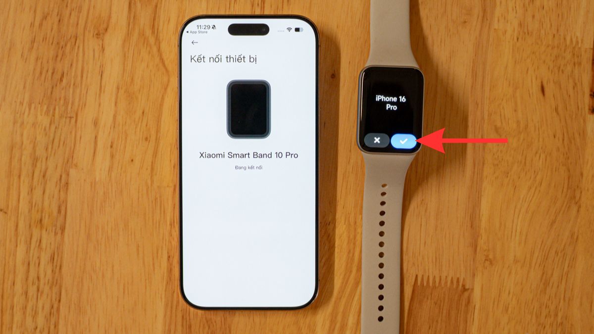 Nhấn dấu xác nhận trên Xiaomi Band 10 Pro 