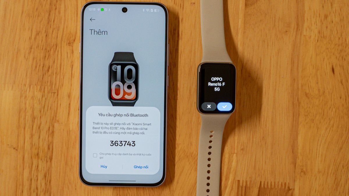 Xác nhận ghép nối trên Xiaomi Band 10 Pro
