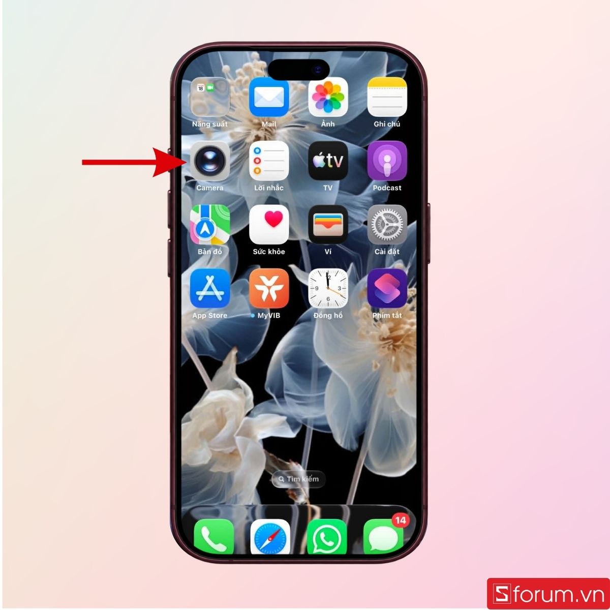 Mở ứng dụng Camera trên điện thoại