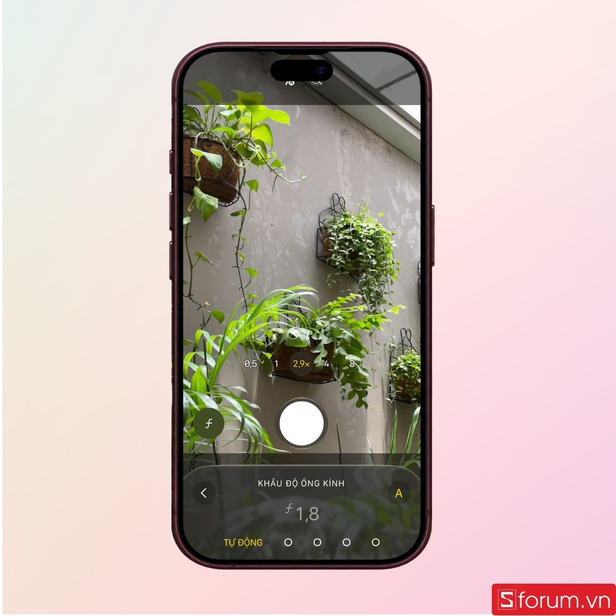 Giao diện tùy chỉnh khẩu độ