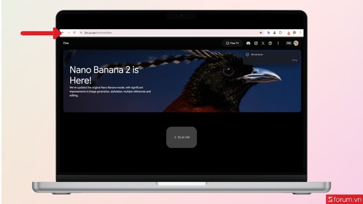 Truy cập vào Flow để bắt đầu tạo khung viền avatar
