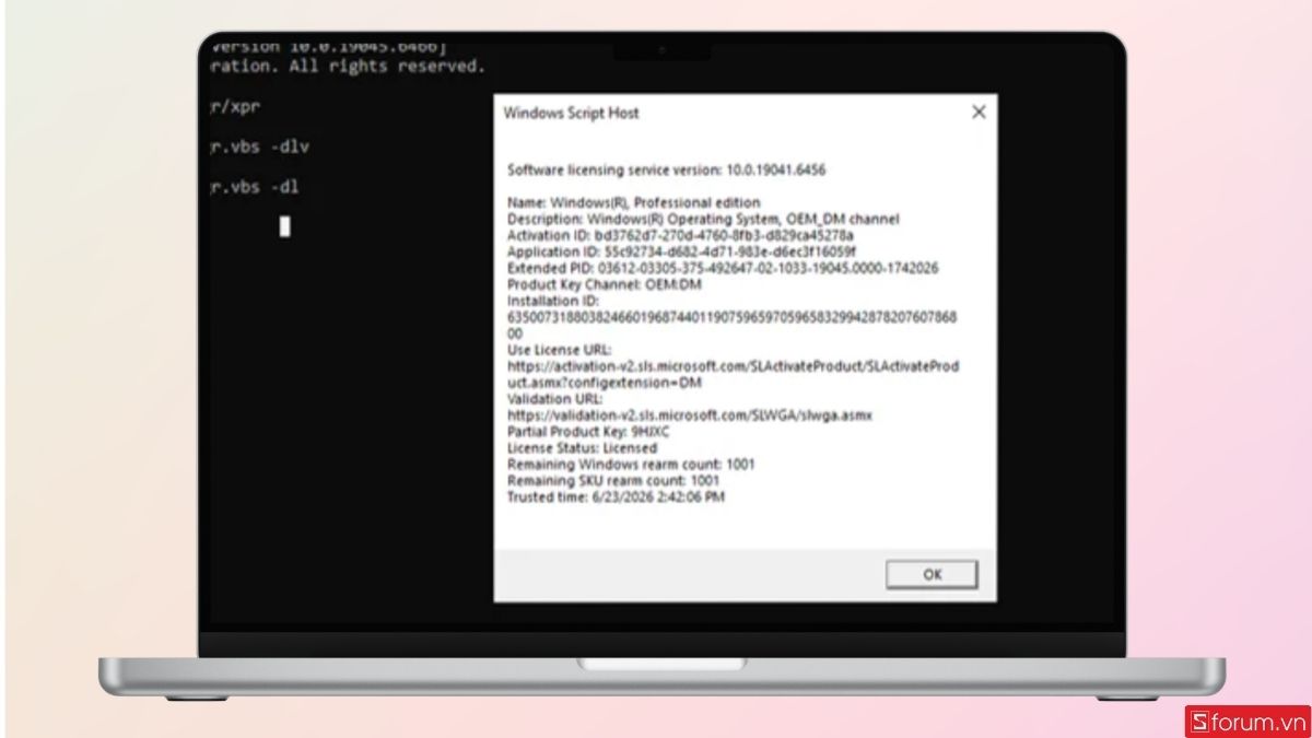 Kết quả Windows chưa được kích hoạt