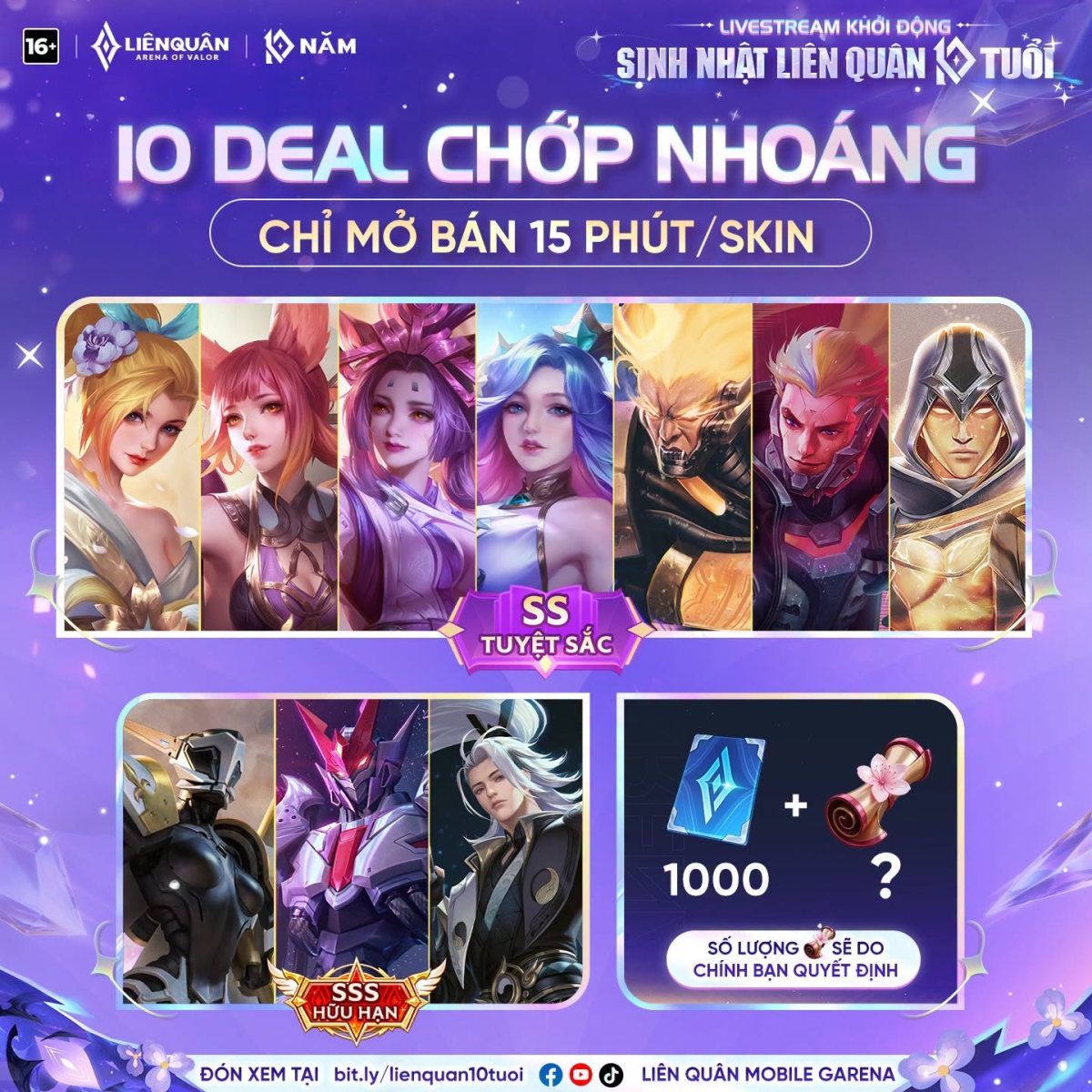 10 skin xuất hiện trong deal chớp nhoáng