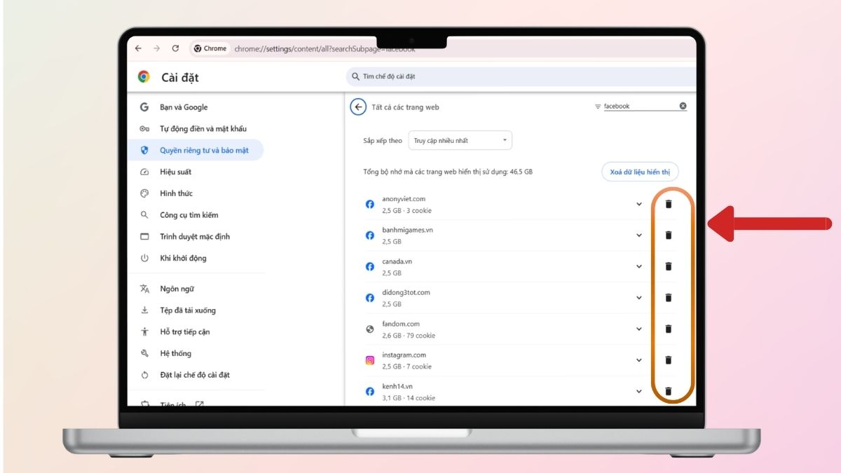 Xóa các dữ liệu dư thừa