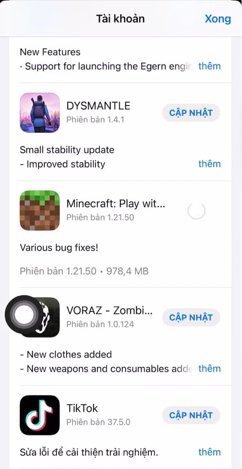 Tìm và tai4r Minecraft 1.21.50 trên kho ứng dụng