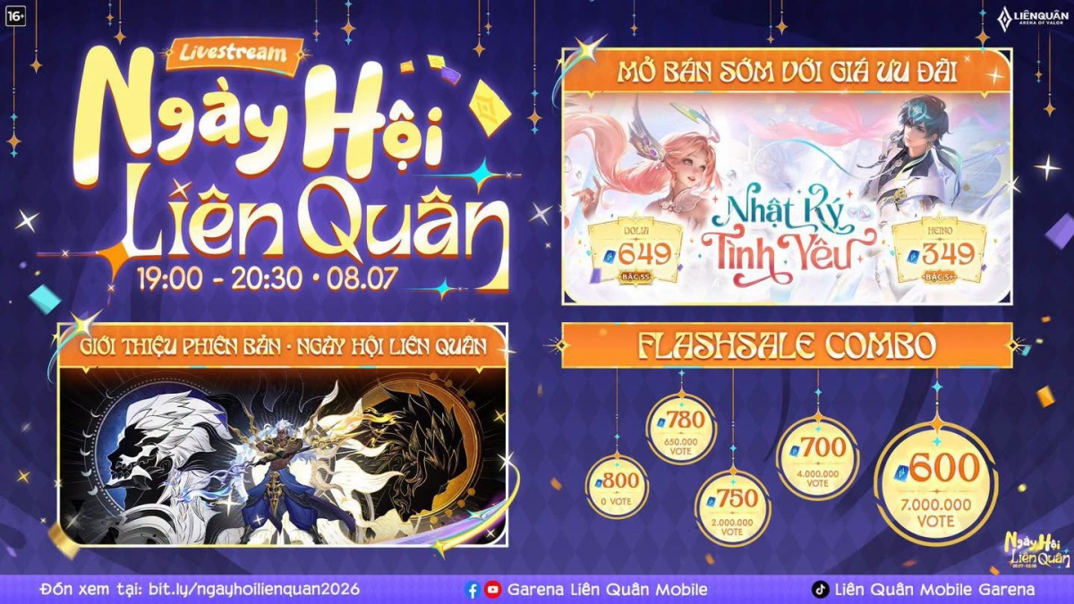 Mở sự kiện livestream giảm giá ưu đãi skin