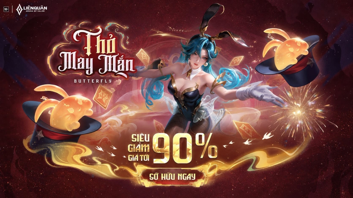 Giảm giá đến 90% skin Butterfly Thỏ May Mắn