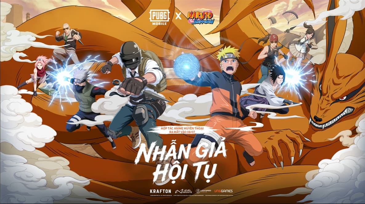 PUBG Mobile x Naruto Shippuden 4.5 bùng nổ crossover huyền thoại mùa hè 2026