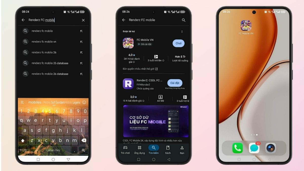 Các bước để tải RenderZ FC Mobile trên Android