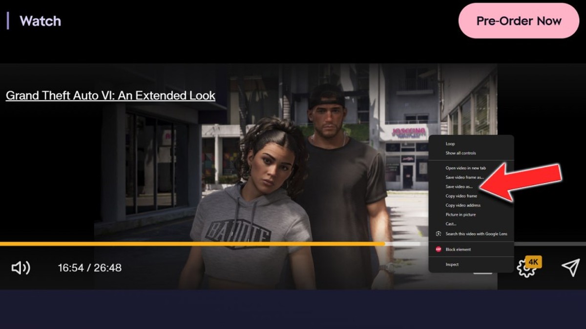 Hướng dẫn cách tải video gameplay GTA 6 chất lượng 4K từ trang chủ Rockstar