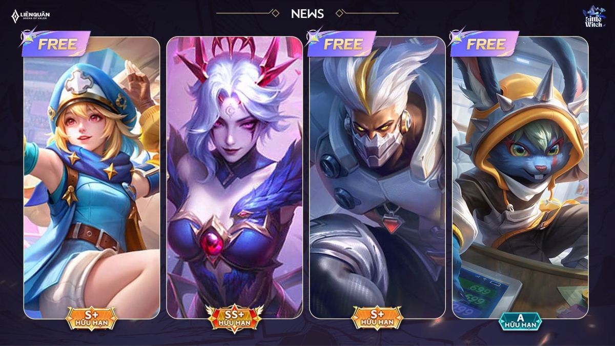 Các skin được leaker tiết lộ sẽ được nhận free