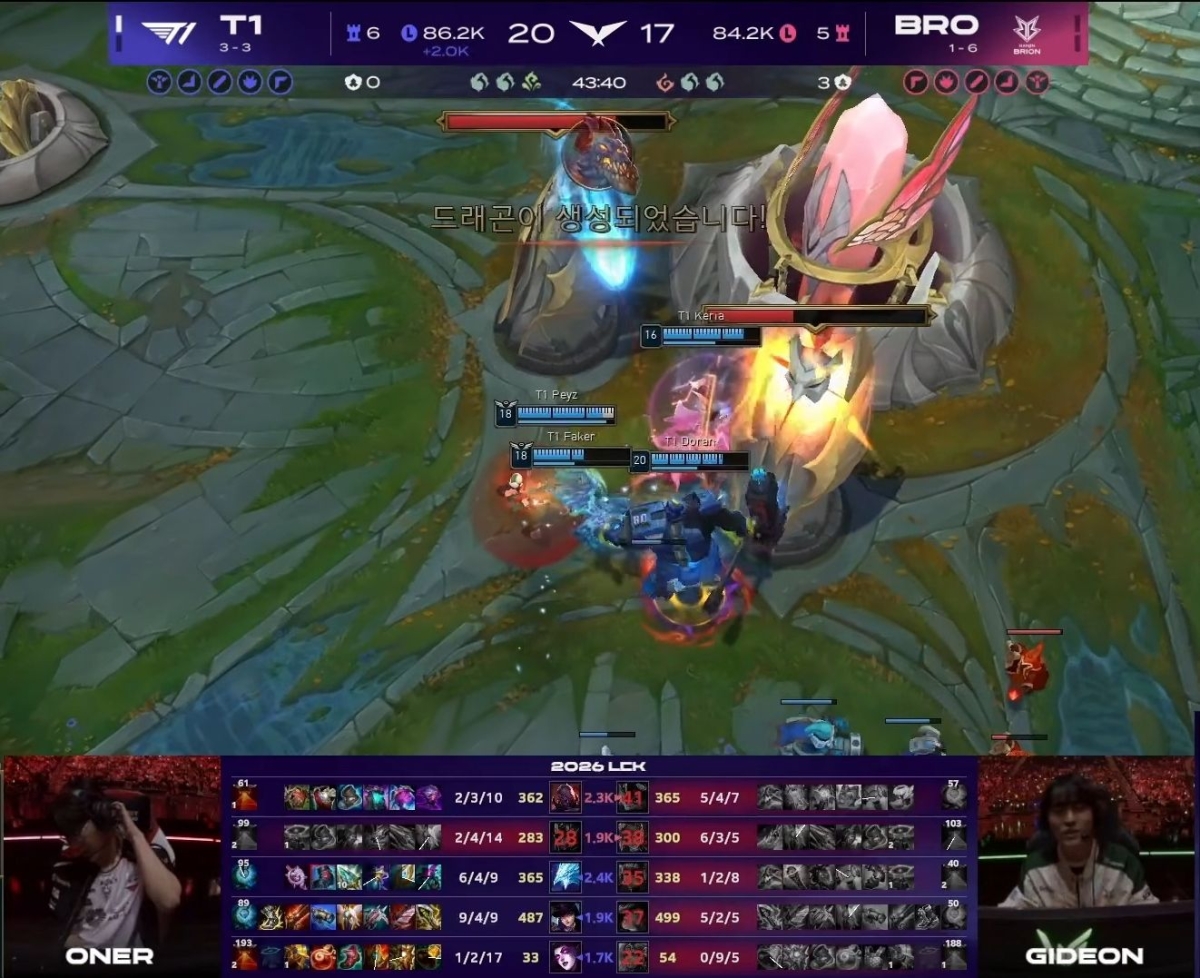 T1 kết thúc trận đấu với tỷ số 2 - 0 sau hơn 45 phút giằng co với BRO