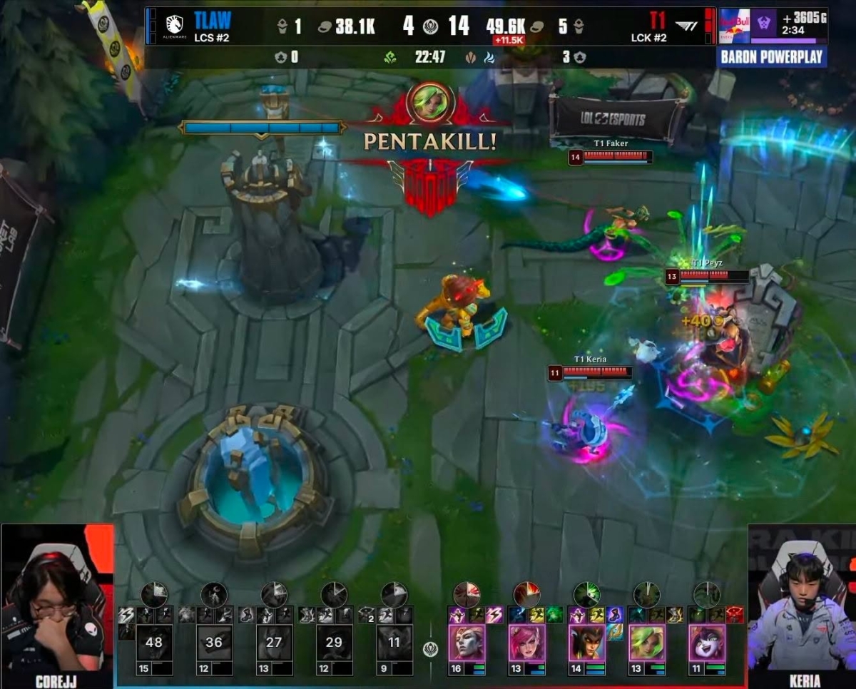 Pentakill cho Peyz và T1 có mặt tại vòng phân nhánh