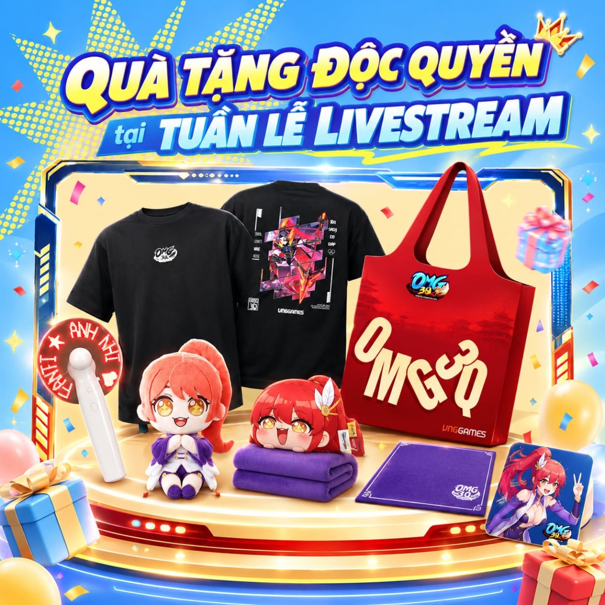 Nhiều quà tặng độc quyền khi tham gia minigame livestream