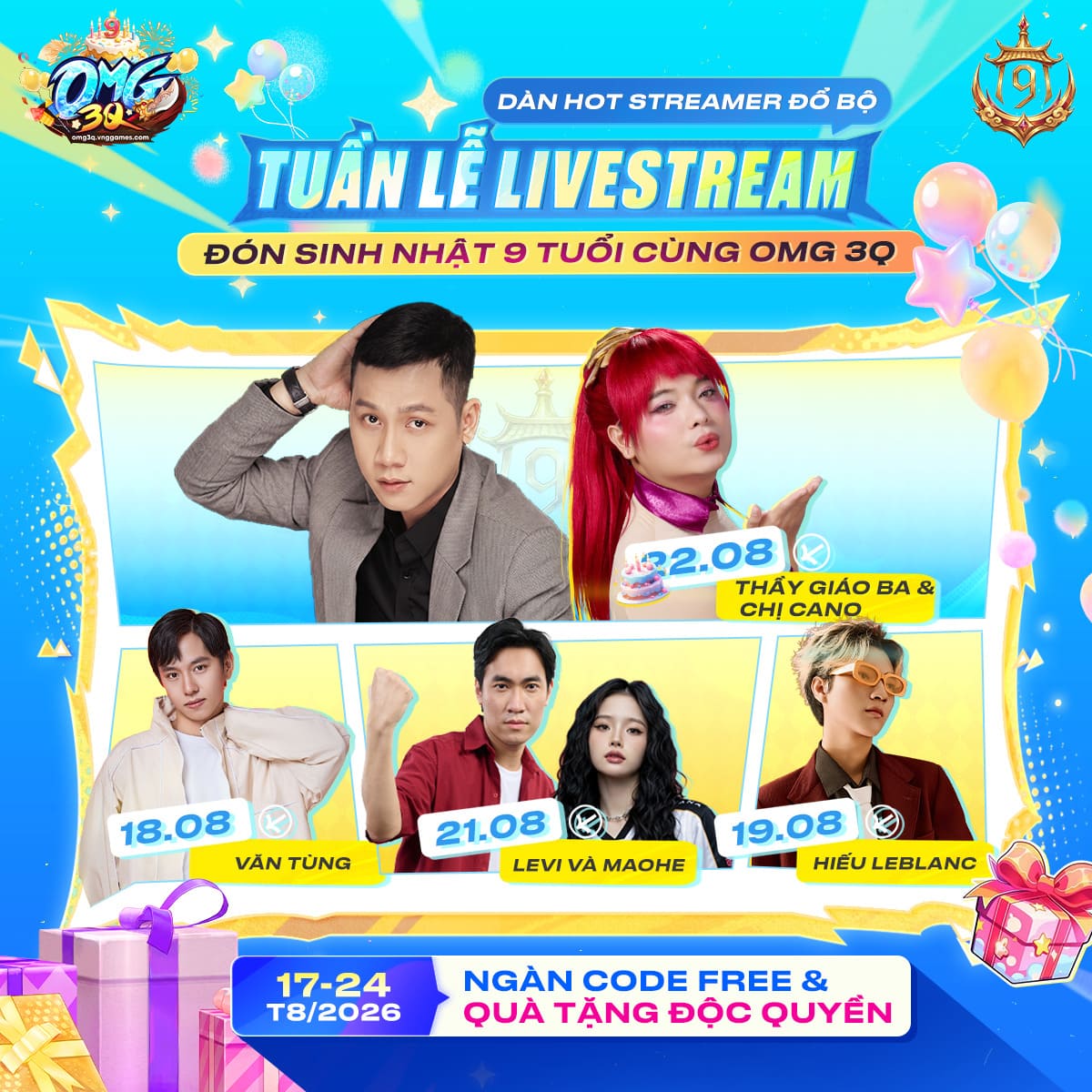 Tuần lễ livestream kéo dài từ 17/8 đến 24/8/2026