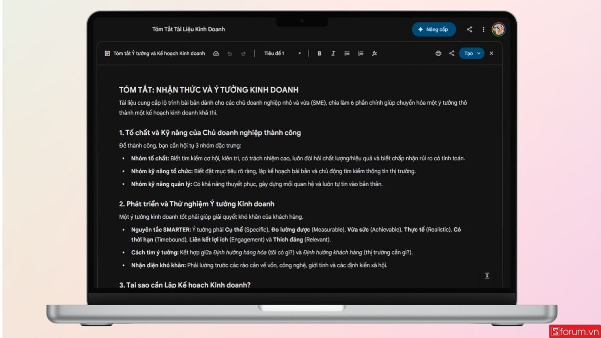 Đọc tài liệu Gemini vừa tạo