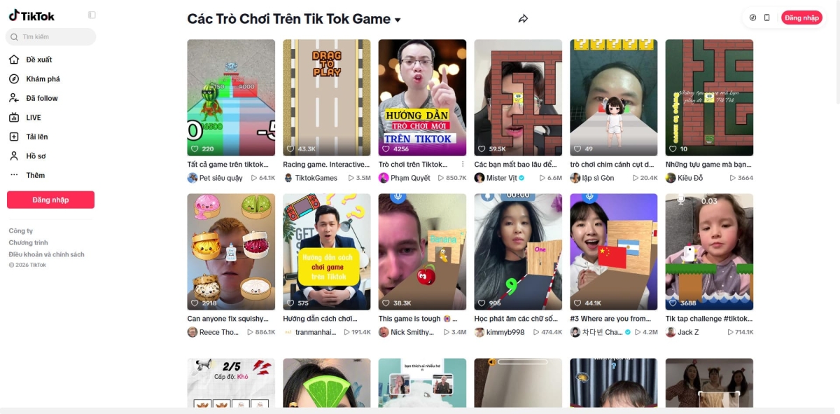 Tổng quan về game tương tác trên TikTok