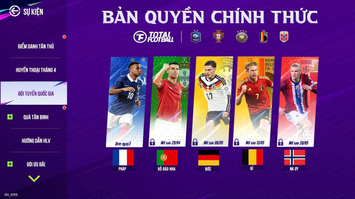 Total Football VNG có bản quyền chính thức với nhiều CLB lớn