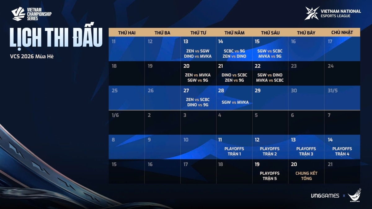 Lịch thi đấu chi tiết