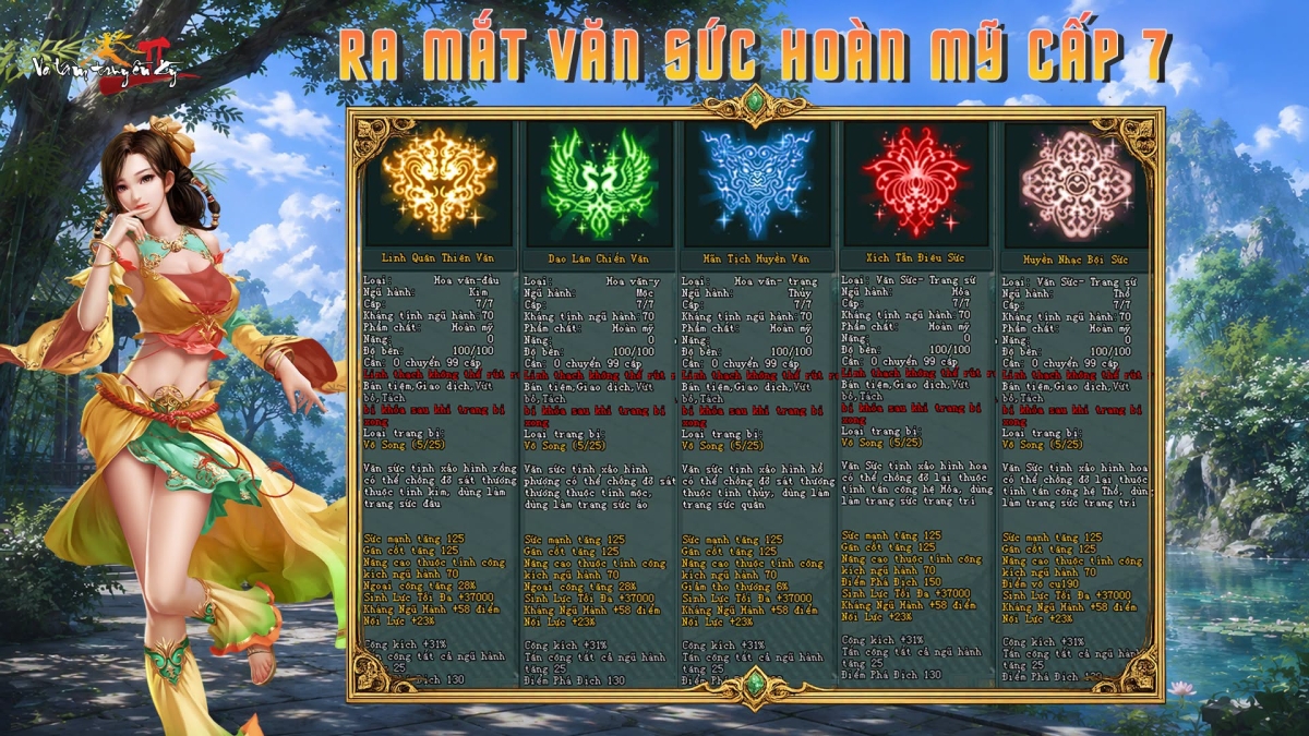 Ra mắt Văn Sức Hoàn Mỹ cấp 7