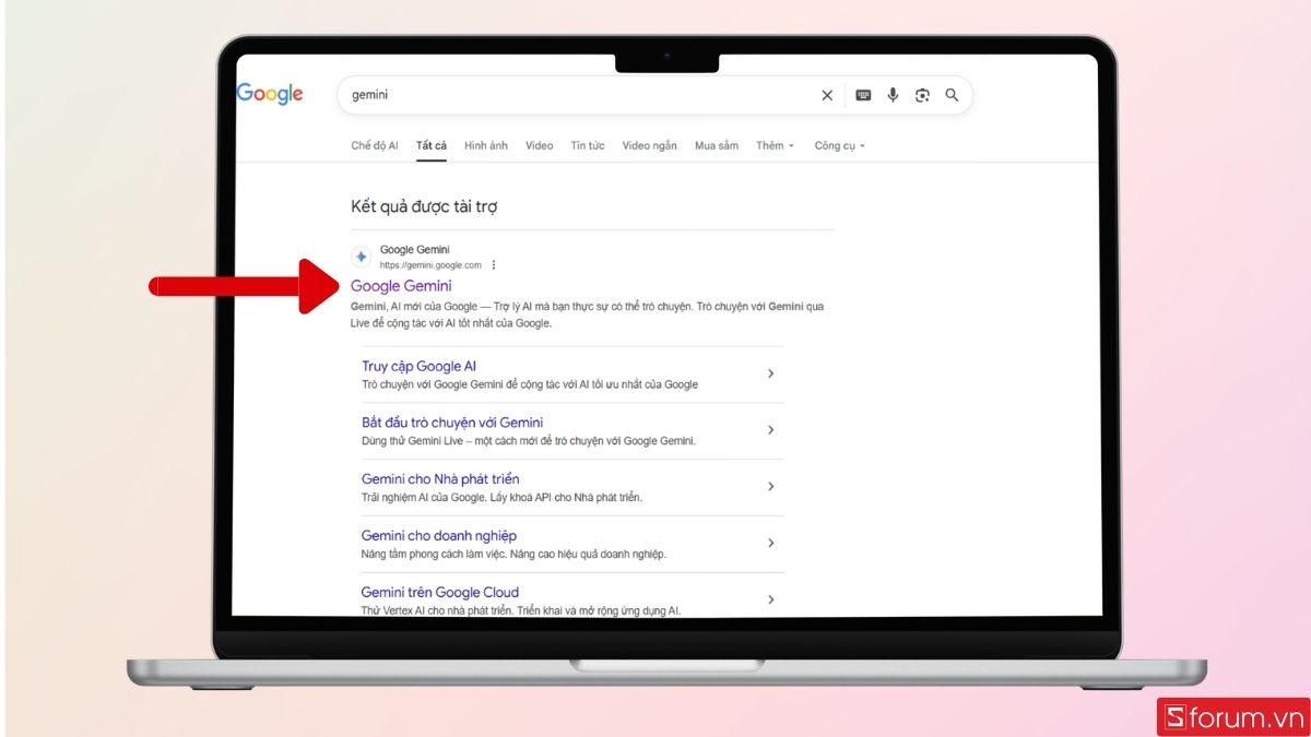 Truy cập vào Google Gemini