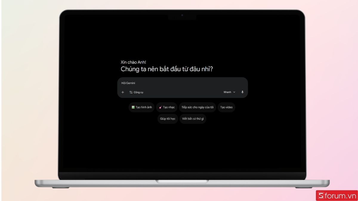 Giao diện chính của Gemini