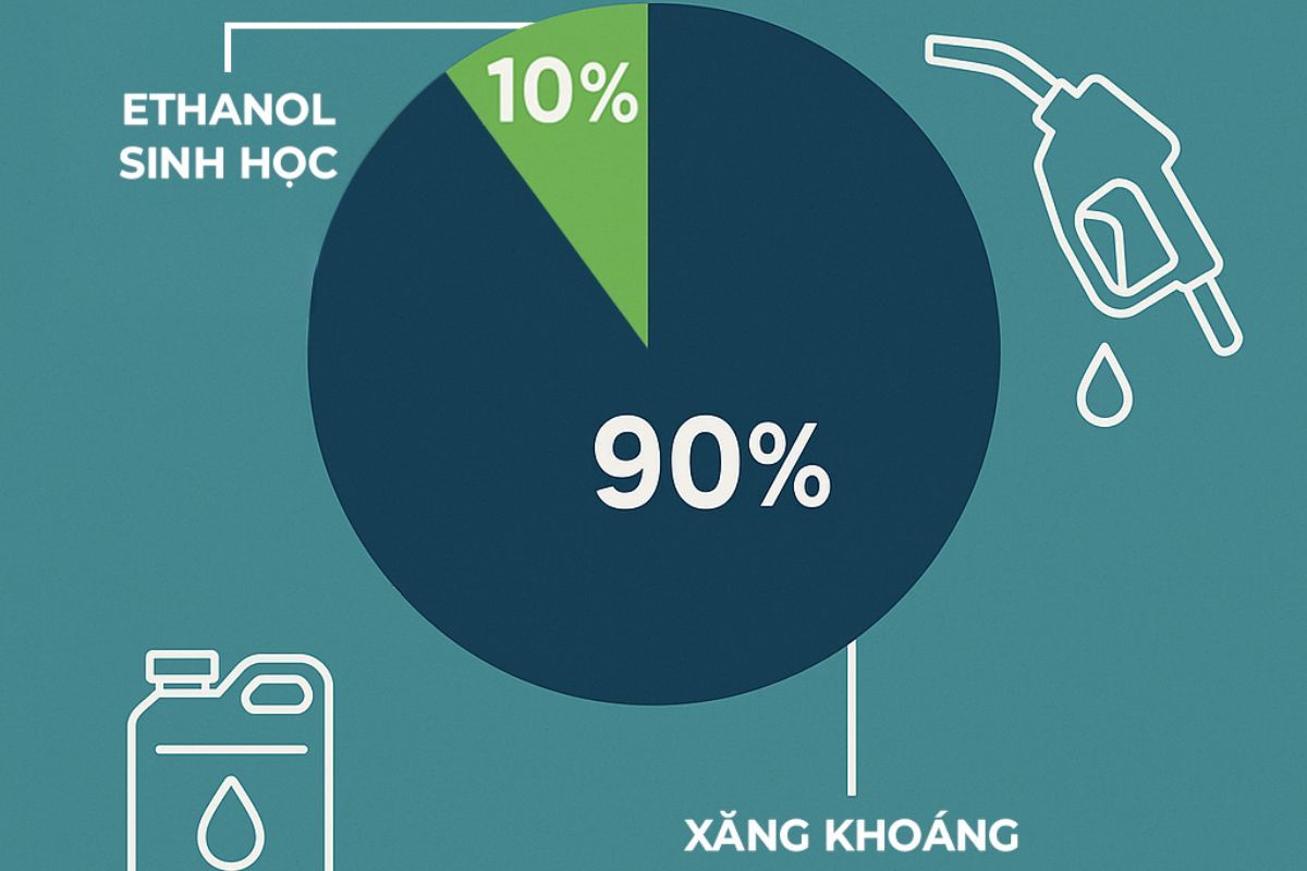E10 có chứa khoảng 10% ethanol sinh học