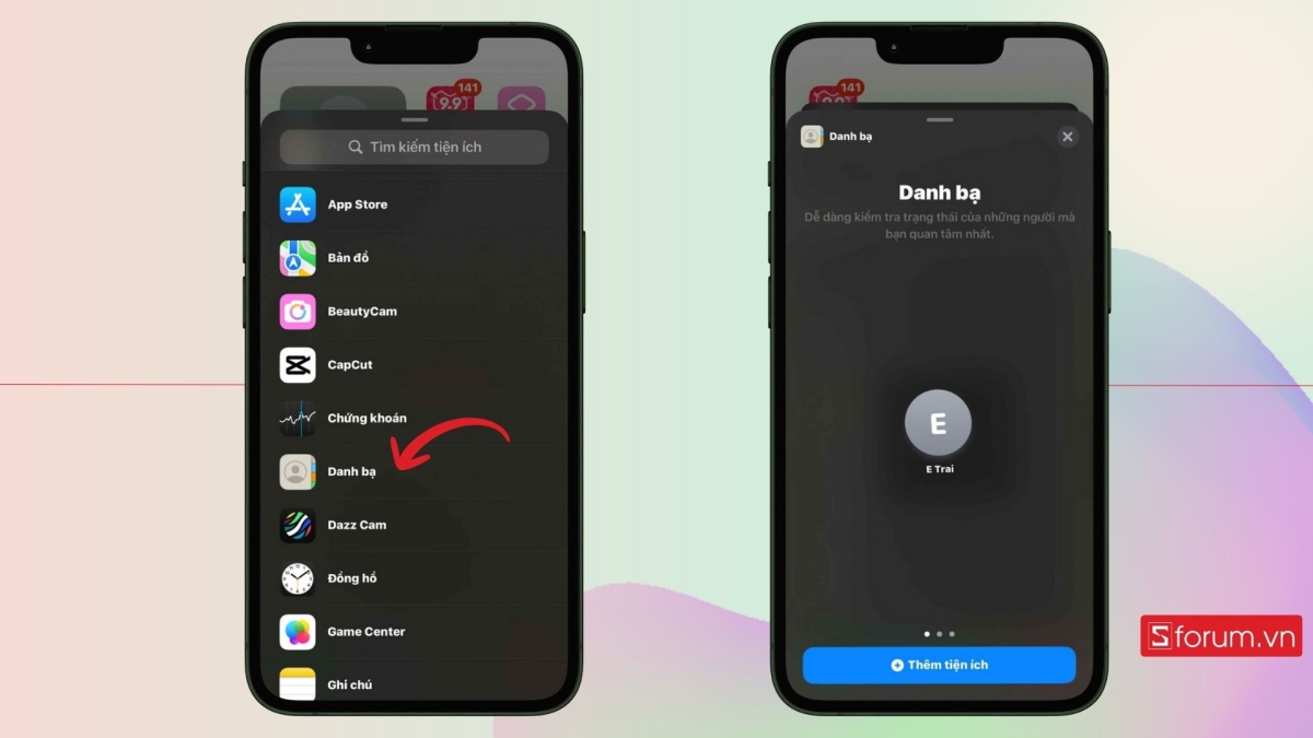 Quay số nhanh trên iPhone bằng Widget - bước 2