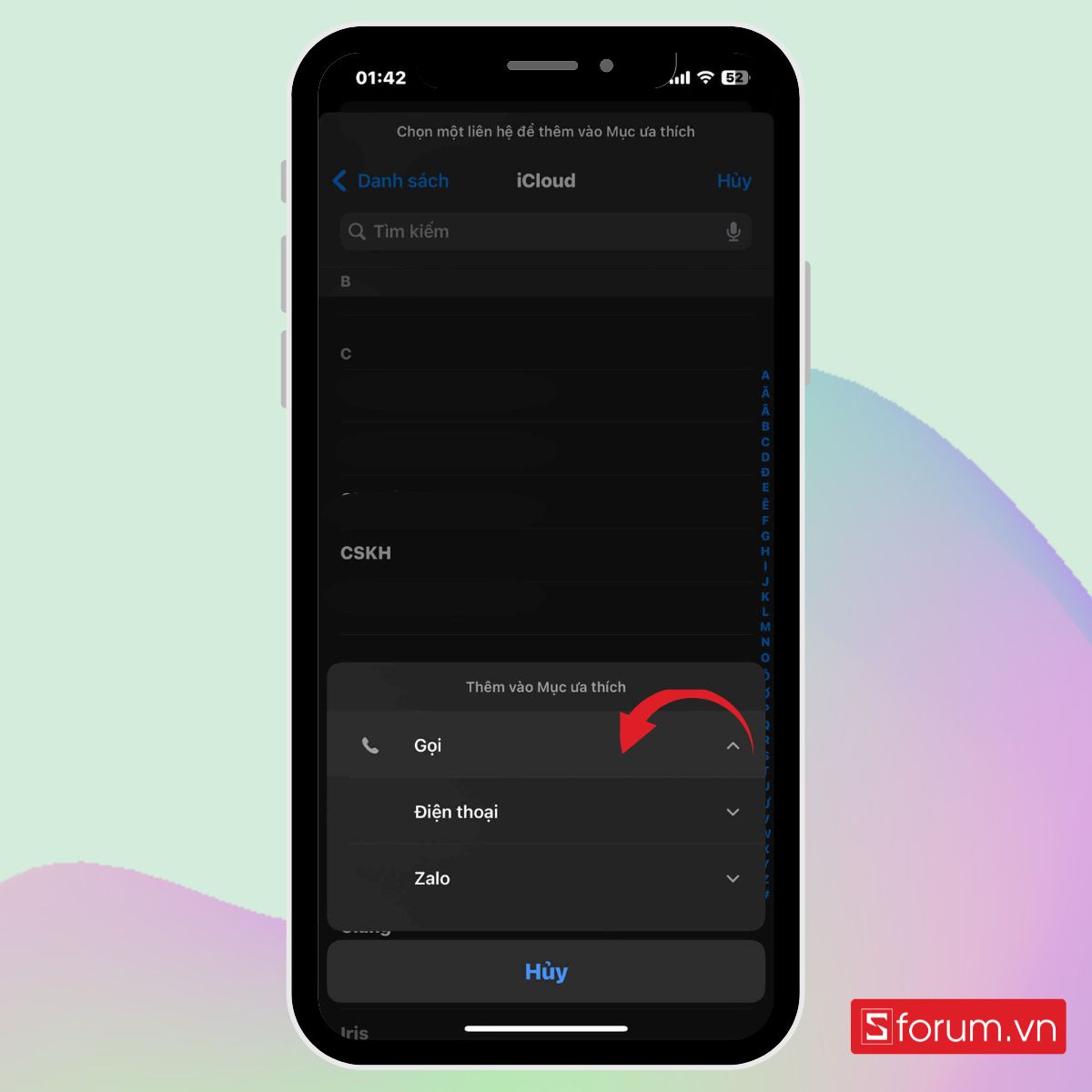 Quay số nhanh trên iPhone bằng mục ưa thích - bước 4
