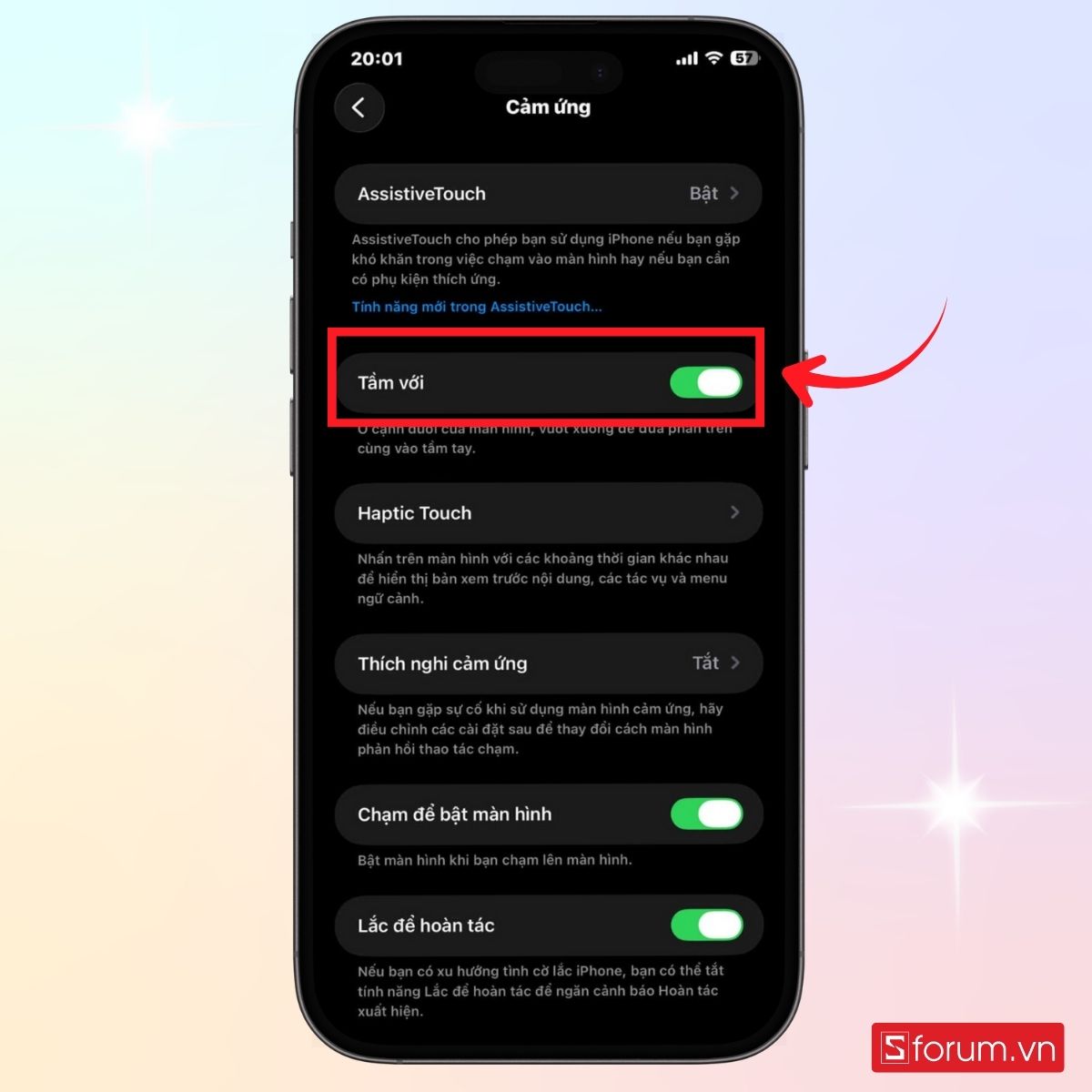 Cách bật/ tắt chế độ một tay Reachability trên iPhone là gì bước 3