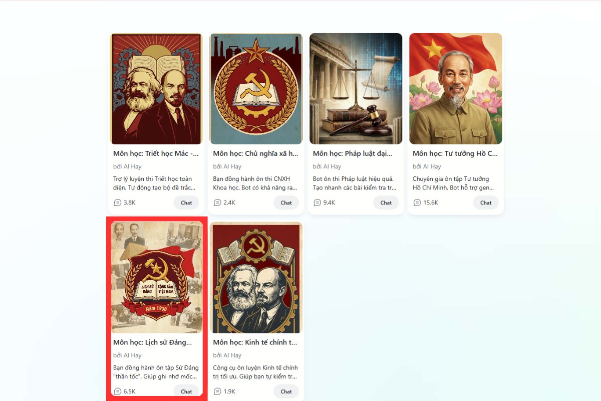 Chatbot Lịch sử Đảng Cộng Sản