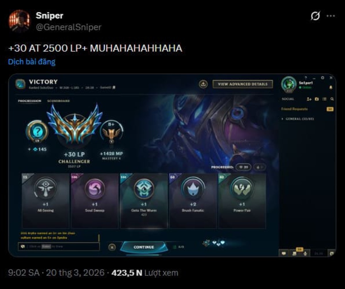 Một số trường hợp top đầu có thể tiệm cận mốc 4000 LP.